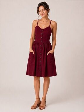 Urban Outfitters UO Emilia Corduroy Button-Down Midi Dress